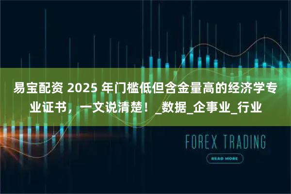 易宝配资 2025 年门槛低但含金量高的经济学专业证书，一文说清楚！_数据_企事业_行业