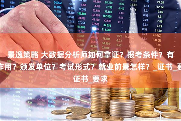 景逸策略 大数据分析师如何拿证？报考条件？有何作用？颁发单位？考试形式？就业前景怎样？_证书_要求